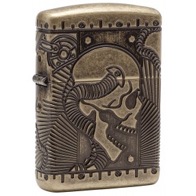 Zippo Armore Case Skull antique brass Limitet Edition Feuerzeug Feuerzeug