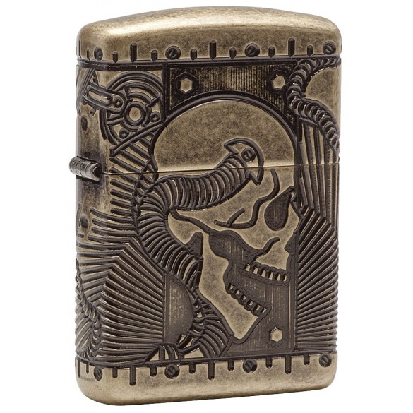 Zippo Armore Case Skull antique brass Limitet Edition Feuerzeug Feuerzeug