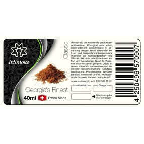 InSmokeGeorgia's finest  Swiss Made Fluid 40ml