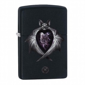 Zippo schwarz matt Anne Stokes Bat Feuerzeug