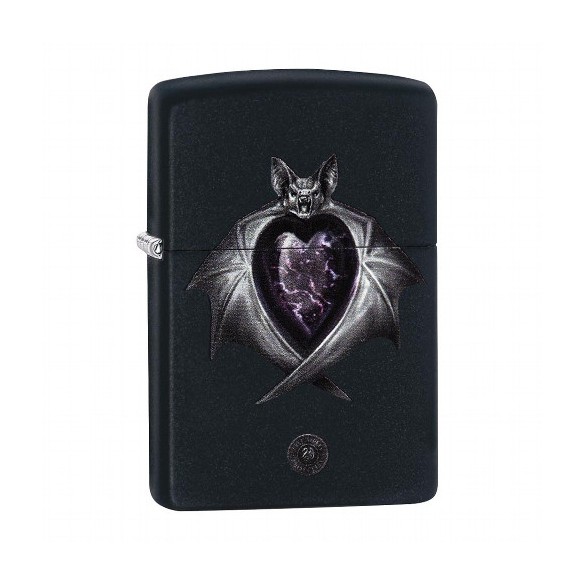 Zippo schwarz matt Anne Stokes Bat Feuerzeug