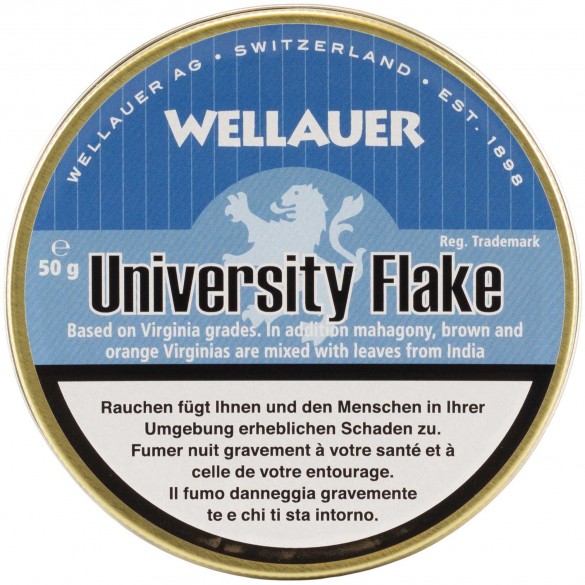 Wellauer's Pfeifentabak University Flake - 50g Tin   
