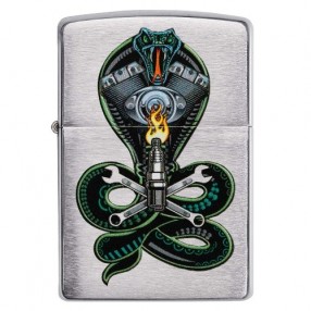 Zippo chrom gebürstet Snake Engine Piston Design Feuerzeug  