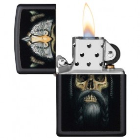 Zippo schwarz matt Skull Design Feuerzeug