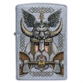 Zippo Street chrom Viking Odin Design Feuerzeug  