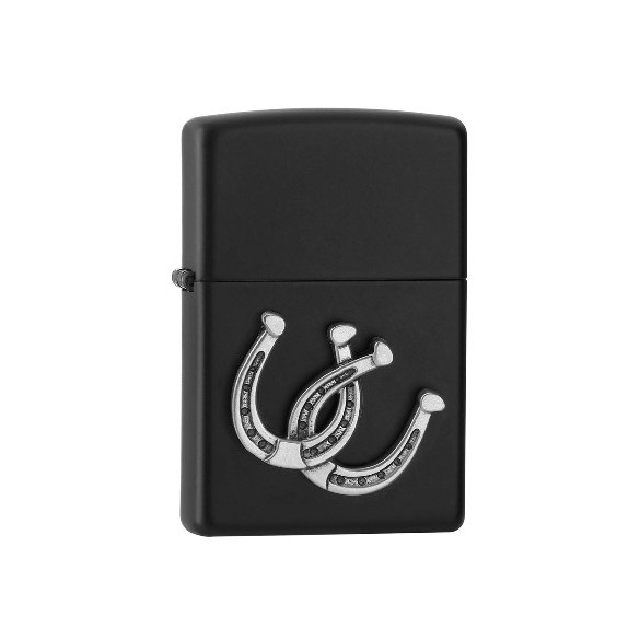Zippo Horseshoe Emblem black matte Feuerzeug
