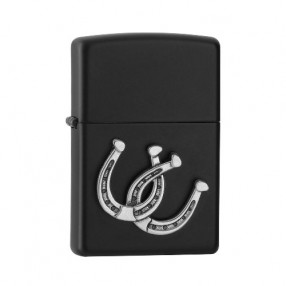 Zippo Horseshoe Emblem black matte Feuerzeug